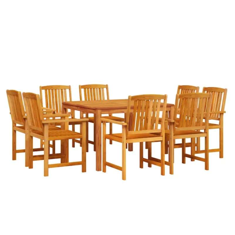 Najlepsza cena vidaXL Zestaw do jadalni w ogrodzie 9 pcs Brązowy lite drewno akacjowe -