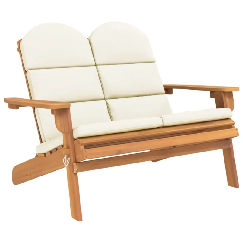Promocja vidaXL Ławka ogrodowa Adirondack z poduszkami, 126 cm, drewno akacjowe -