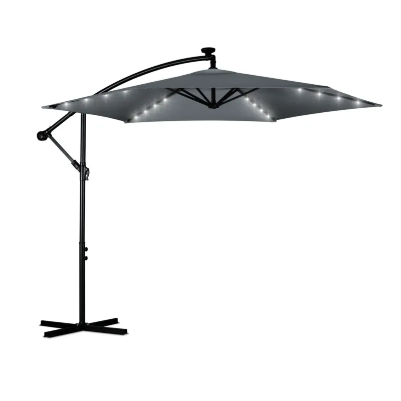 Szybka dostawa Parasol ogrodowy duży składany pokrowiec lampki led ø 350cm Plonos -