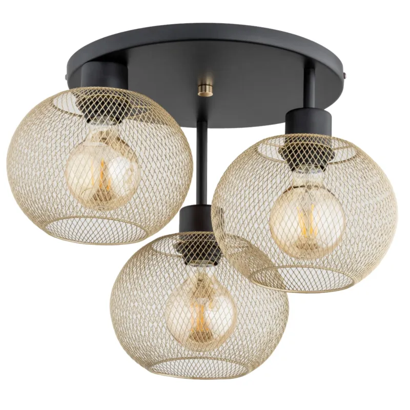 Lampa sufitowa Kerso 62348 Alfa 3xE27 LED Metal Czarny - Złoty Najlepsza cena