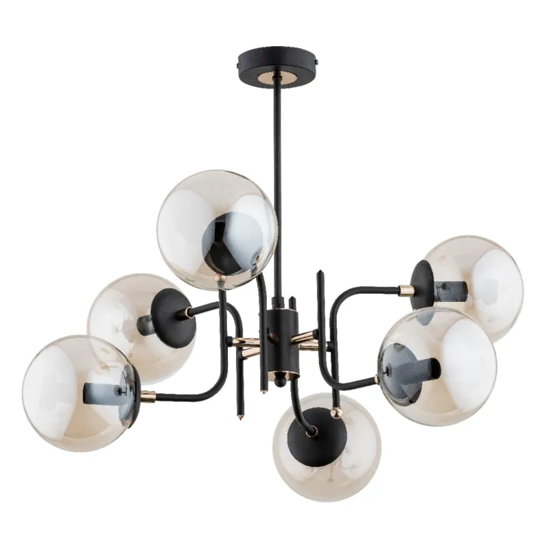 Kup teraz Lampa sufitowa Malta 28456 Alfa 6xE14 LED Metal Czarny - Stare Złoto