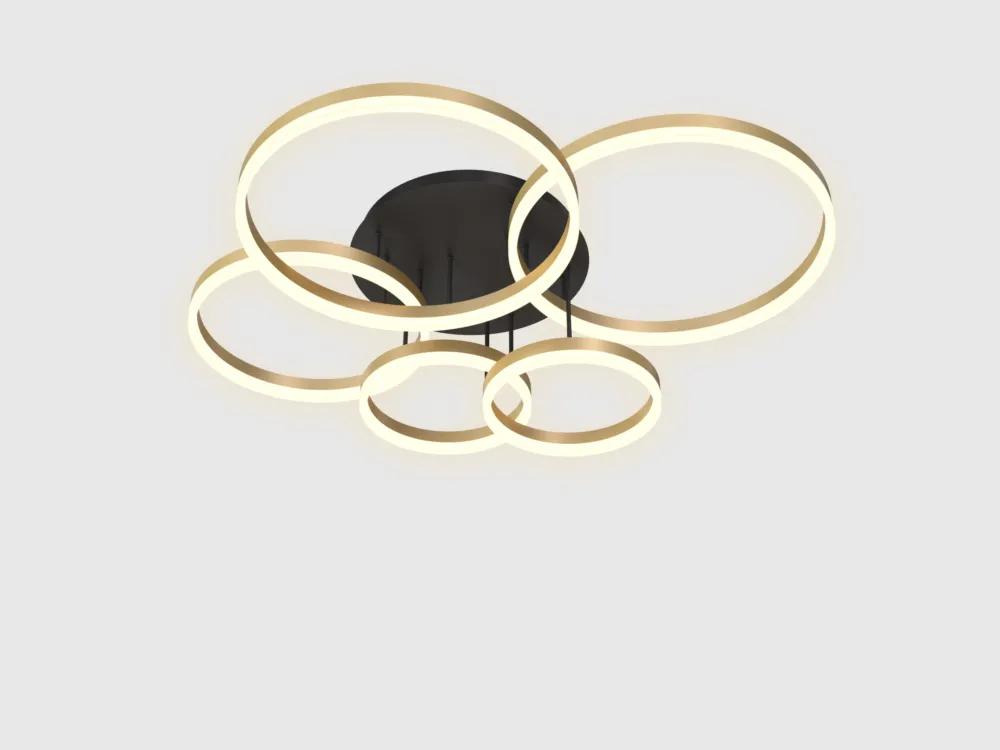 Lampa sufitowa Perpignon 9049-601 Aviano Lighting 1xLED 80W Metal / Tworzywo Czarny Mat / Złoty Tani