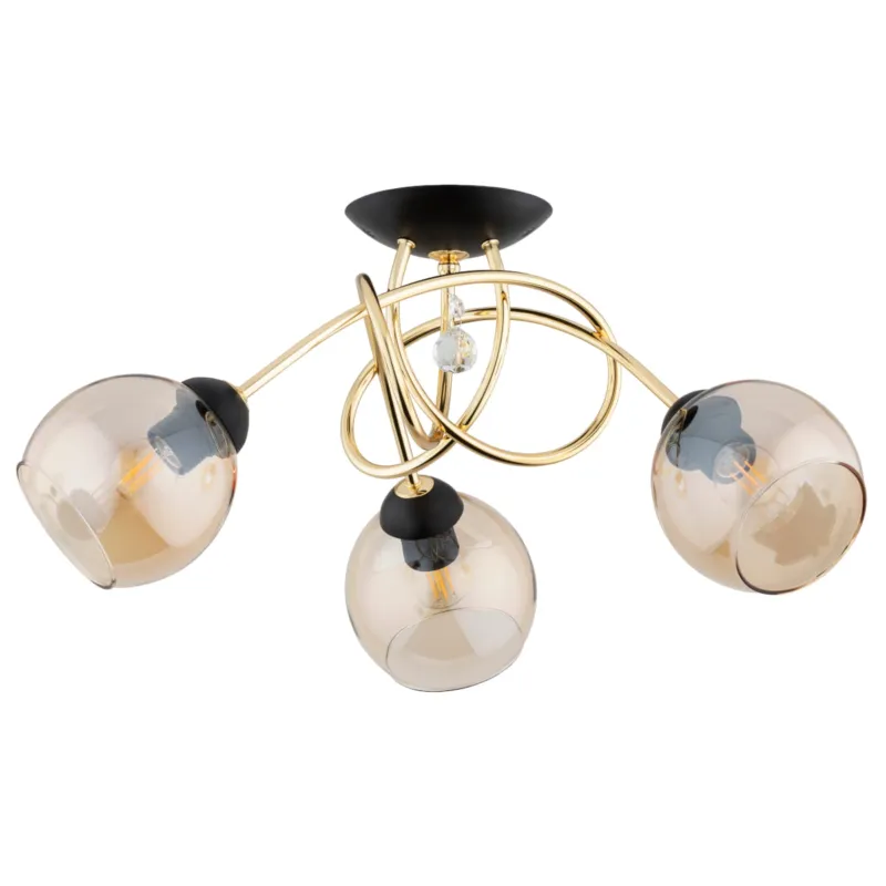 Zamów dziś Lampa sufitowa Modena 62295 Alfa 3xE27 LED Metal/Szkło Czarny - Złoty