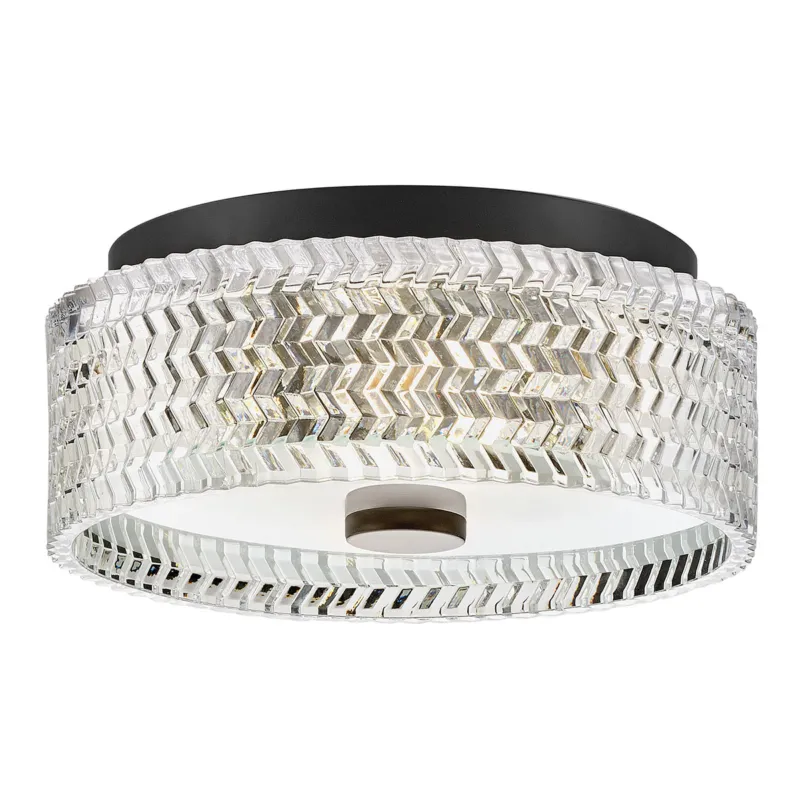 Obniżka ceny Lampa sufitowa Plafon Elle HK-ELLE-F-S-BK Elstead Lighting 2xE27 60W Stal, szkło Czarny