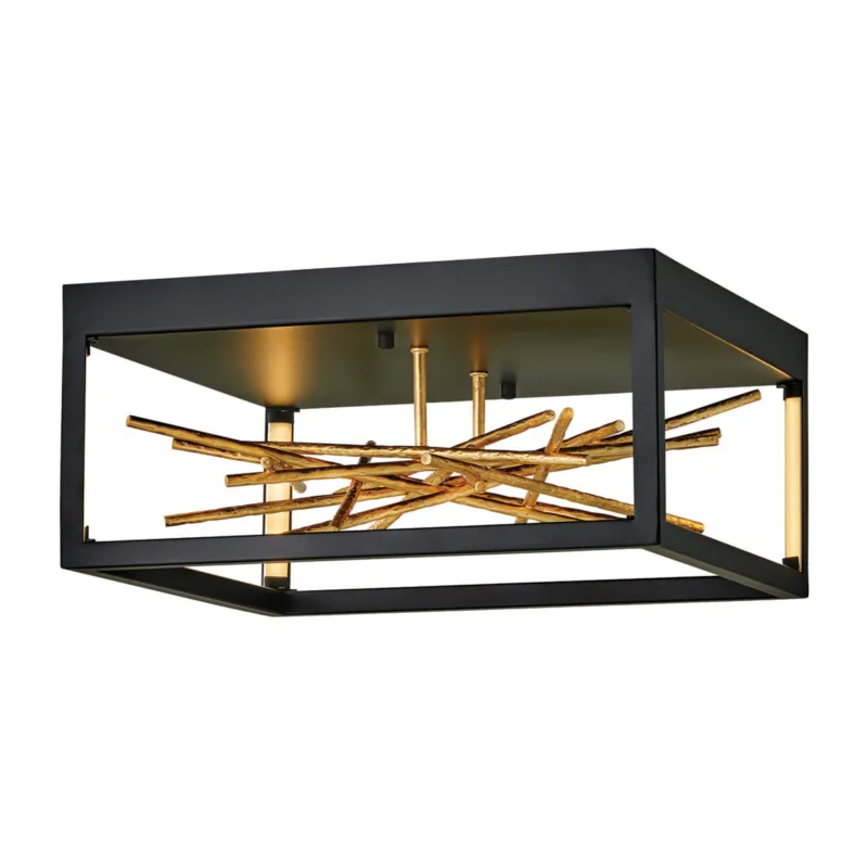 Lampa sufitowa Plafon LED Styx QN-STYX-LED-F-BG Quintiesse 8 W Taśma LED Czarny/Płatki złota Bezpieczne zakupy