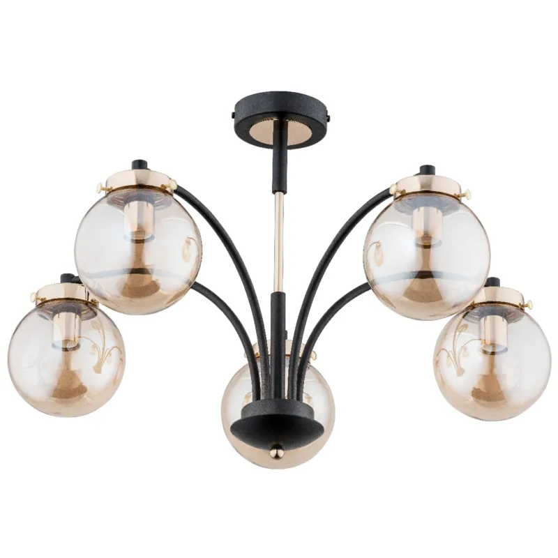 Lampa sufitowa Viola 25545 Alfa 5xE14 LED Metal Czarny - Złoty Nowy