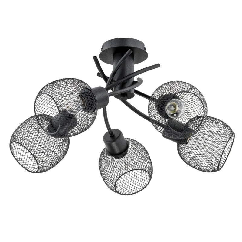 Bezpieczna płatność Lampa sufitowa Watsa 25795 Alfa 5xE27 LED Metal Czarny