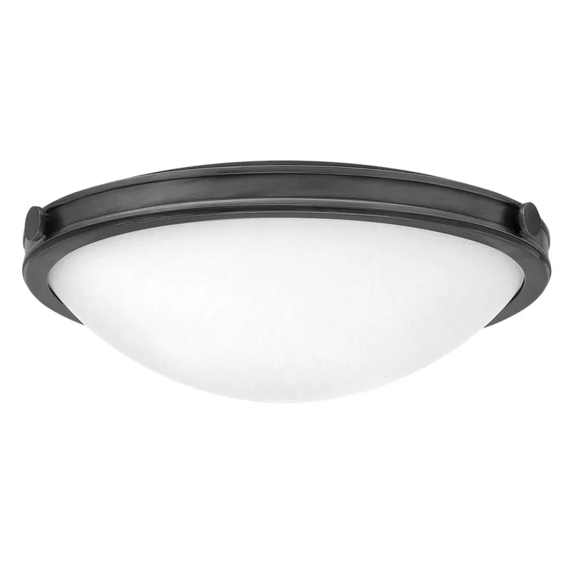 Lampa sufitowa Średni plafon Collier HK-COLLIER-F-M-BX Elstead Lighting 3xE27 40W Stal, szkło opalowe Czarny Oferta limitowana