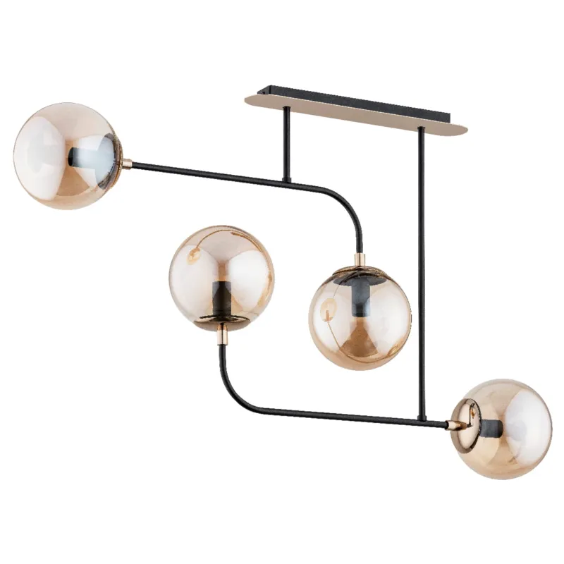 Lampa sufitowa Taco 63043 Alfa 4xE14 LED Metal Czarny - Stare Złoto Zamów teraz