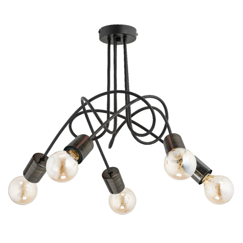 Lampa sufitowa Tango 26045 Alfa 5xE27 LED Metal Czarny - Stare Złoto Do wyczerpania zapasów