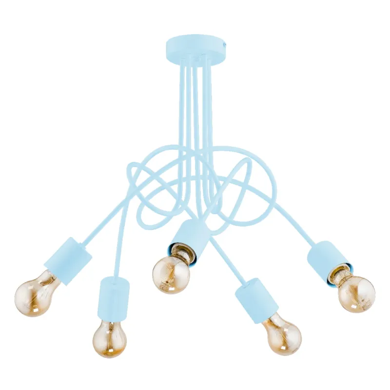 Najlepsza cena Lampa sufitowa Tango 28485 Alfa 5xE27 LED Metal Niebieski