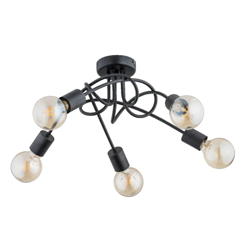 Taniej Lampa sufitowa Travers 61047 Alfa 5xE27 LED Metal Czarny
