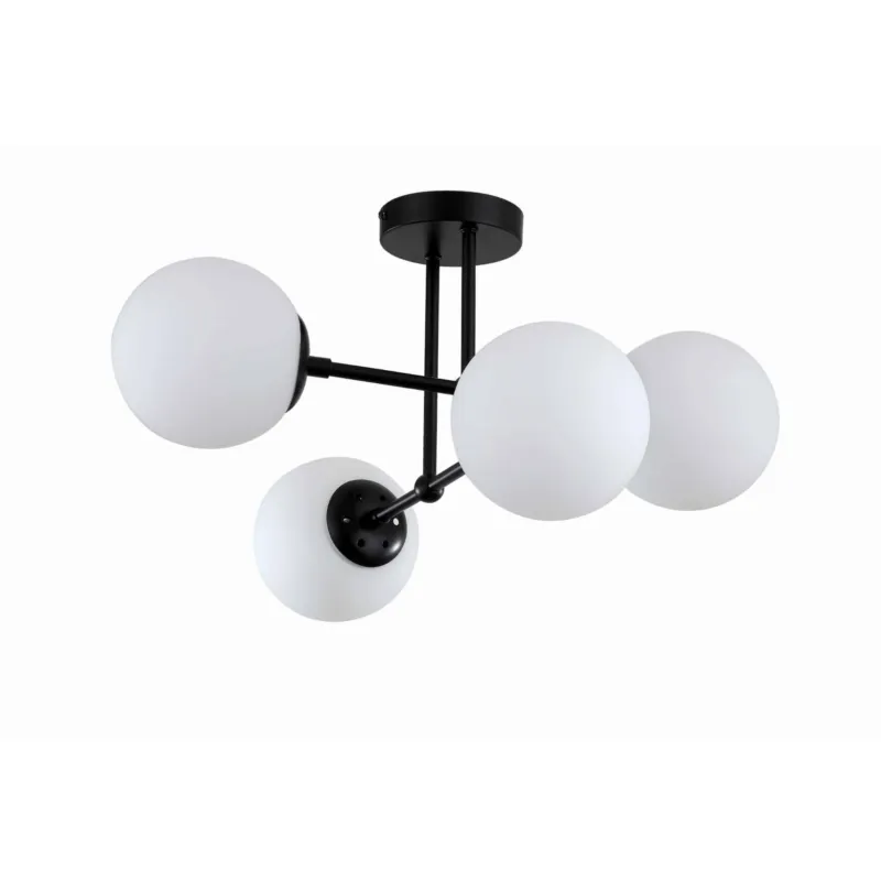 Lampa sufitowa żyrandol Roma LP-1345/4P BK Light Prestige 4x E14 Metal Czarny/Biały Premium