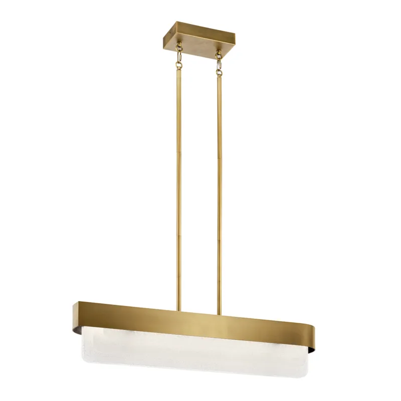 Lampa wisząca Lampa wyspowa LED Serene KL-SERENE-LED-LP-92-NBR Elstead Lighting xWbudowany LED 40W Stal, mosiądz, szkło strukturalne Złoty Szybka wysyłka