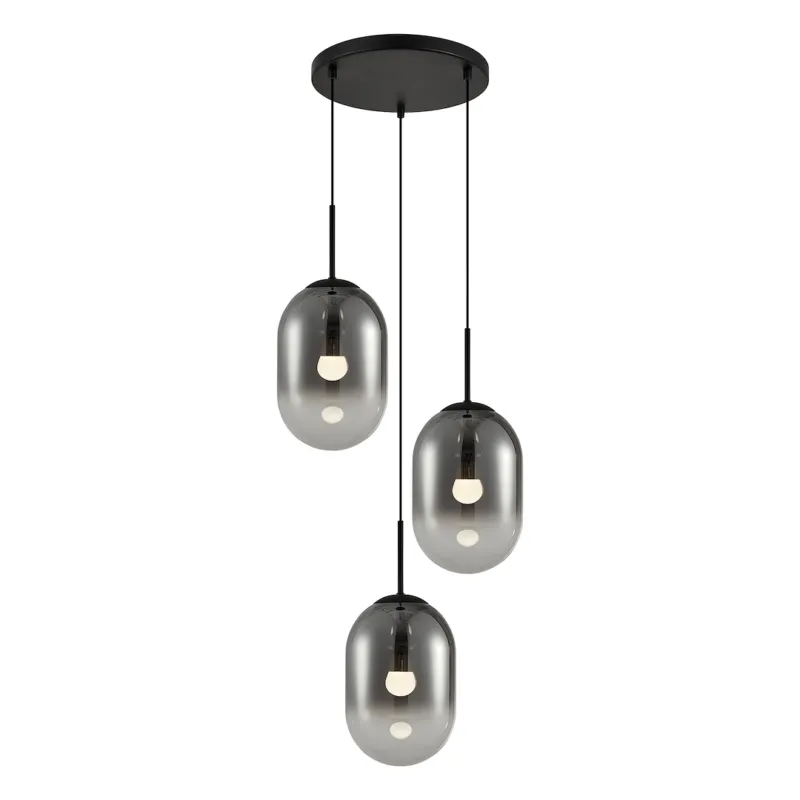 Lampa wisząca ALIAS ML0320 Milagro 3xE14 max 40W LED Metal + Szkło Czarny Oferta czasowa