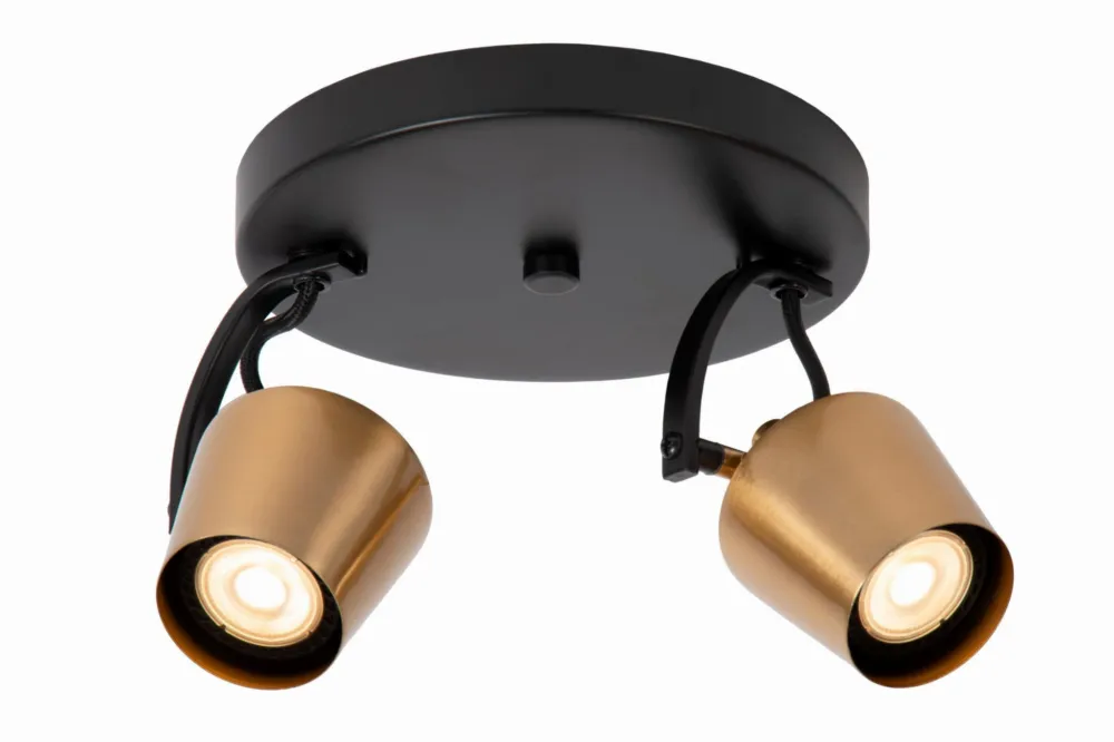 Promocja Lampa sufitowa reflektorowa EMILE 51901/02/02 Lucide 2x8W GU10 Metal / Złoty/Czarny