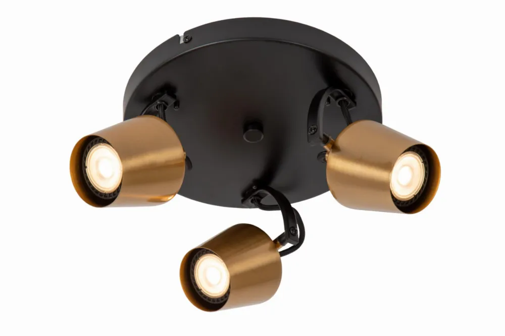 Super okazja Lampa sufitowa reflektorowa EMILE 51901/13/02 Lucide 3x8W GU10 Metal Złoty/Czarny