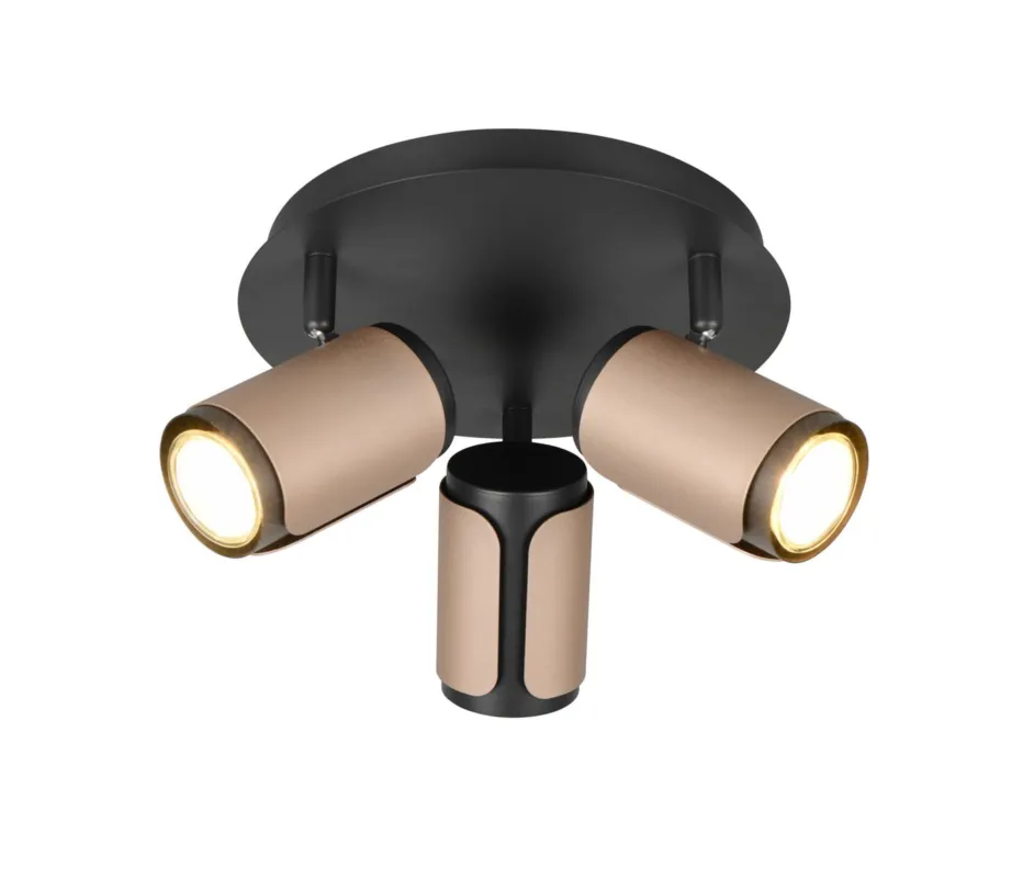 Lampa sufitowa reflektorowa Gillan 814530365 Trio 3x10W GU10 Metal / Brązowy Do wyczerpania zapasów