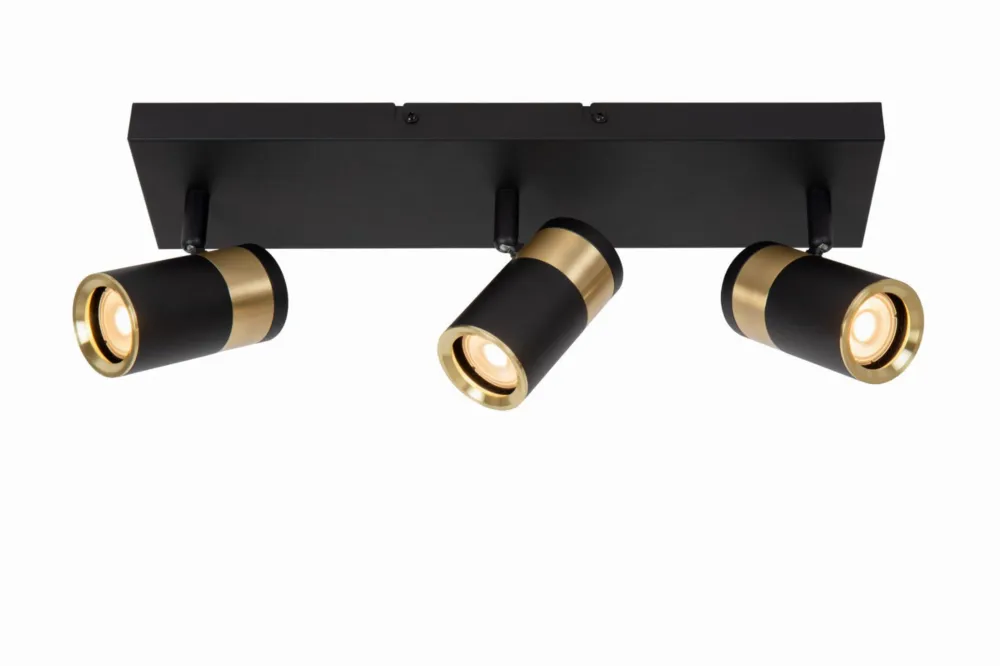 Lampa sufitowa reflektorowa GORIK 53909/03/30 Lucide 3x40W GU10 Metal Czarny/Złoty Oferta czasowa