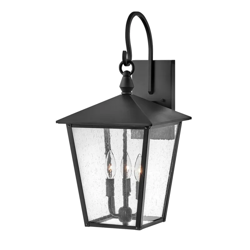 Tani Duża latarnia naścienna Huntersfield HK-HUNTERSFIELD2-L-BK Elstead Lighting 3x40 W E14 Czarny