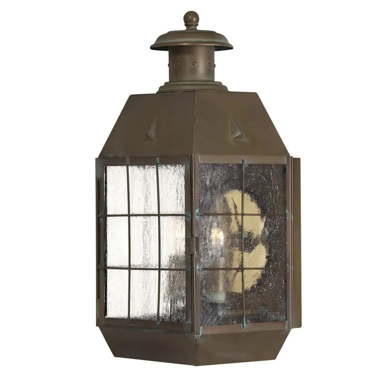 Dodaj do koszyka Duża latarnia naścienna Nantucket QN-NANTUCKET-L-AS Quintiesse 2x60 W E14 Postarzany mosiądz