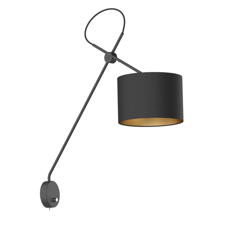 Darmowy zwrot Lampa ścienna kinkiet VIPER 6513 Nowodvorski 1x10W E14 Tkanina Czarno-złoty
