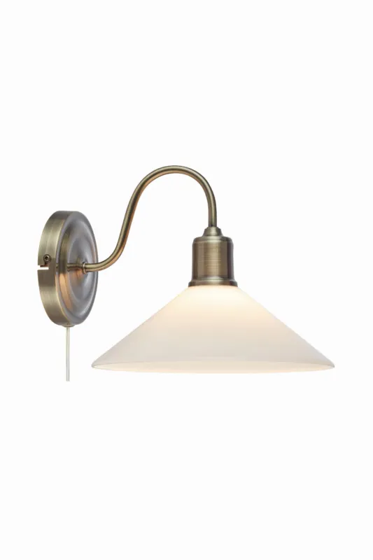 Lampa ścienna Vela 108865 Markslojd E27 Antyczny Mosiężny, biały Nowość