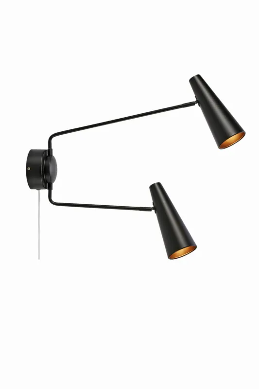 Ograniczona ilość Lampa ścienna Peak 108690 Markslojd 2xE14 40W Żelazo Czarny