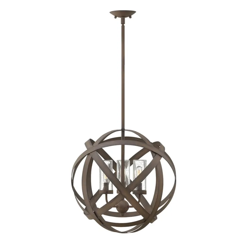 Wyprzedaż Lampa stropowa wisząca Elstead Lighting Carson HK-CARSON-3P IP44 3xE14 Stal Stalowy