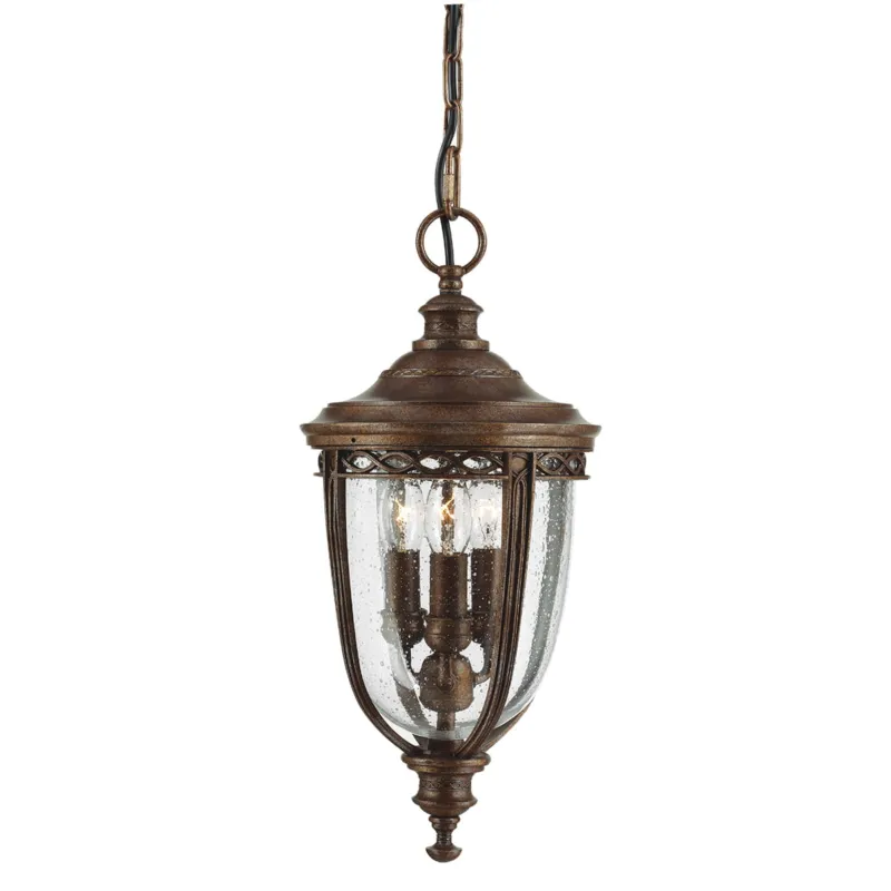 Lampa stropowa wisząca Elstead Lighting English Bridle FE-EB8-M-BRB IP23 3xE14 Stal Brązowy Dodaj do koszyka