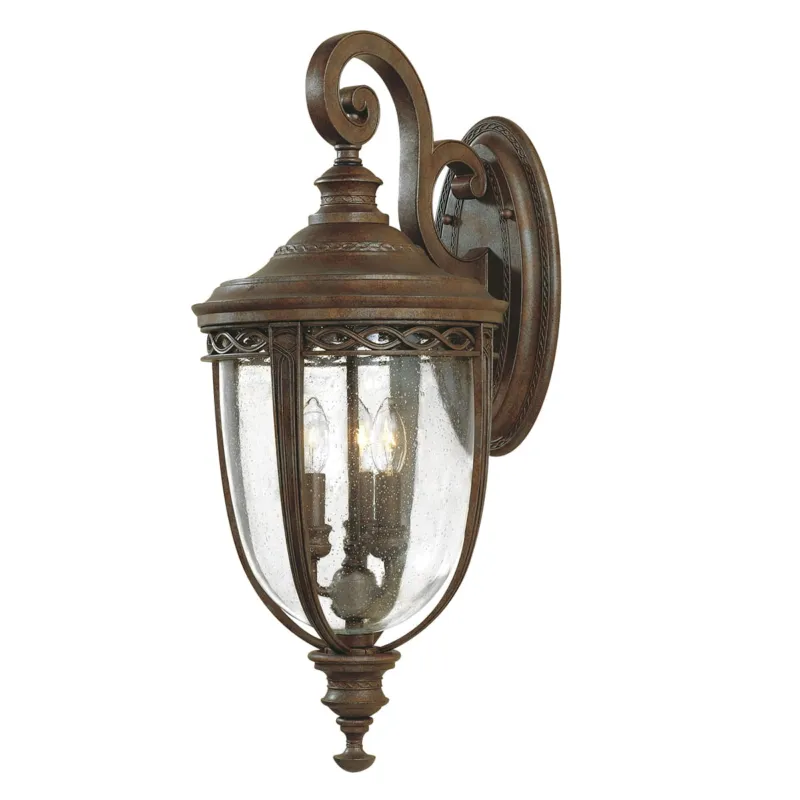 Wyprzedaż Lampa ścienna Kinkiet zewnętrzny Elstead Lighting English Bridle FE-EB2-L-BRB IP44 3xE14 Stal Brązowy