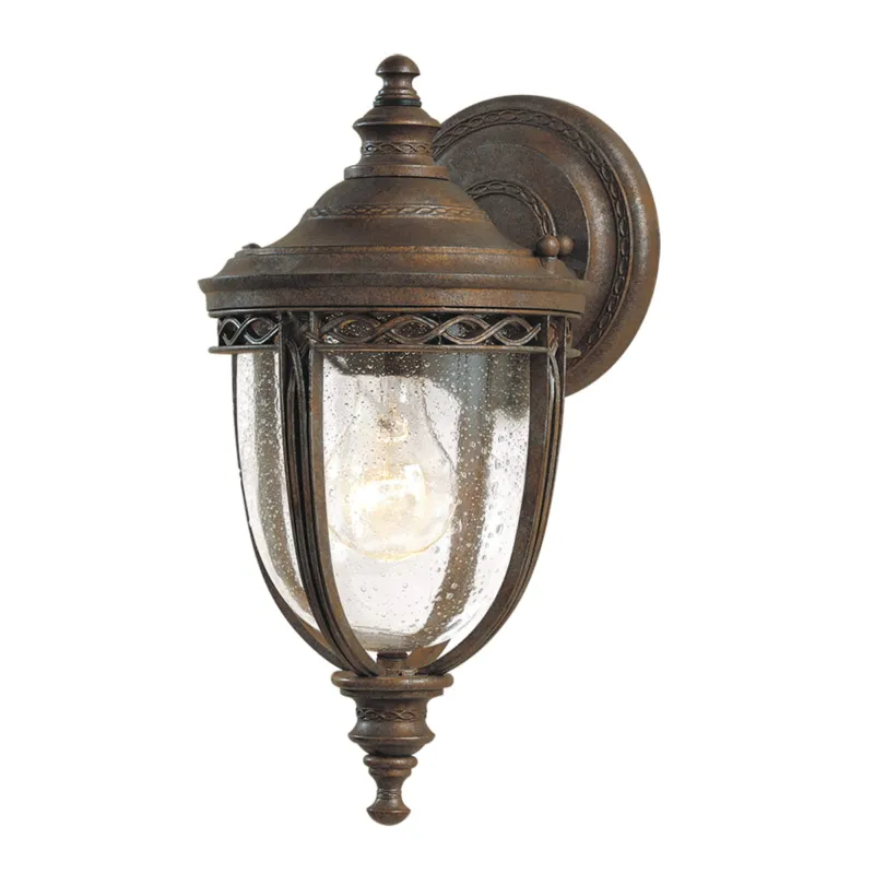 Lampa ścienna Kinkiet zewnętrzny Elstead Lighting English Bridle FE-EB2-S-BRB IP44 1xE27 Stal Brązowy Wybór klientów