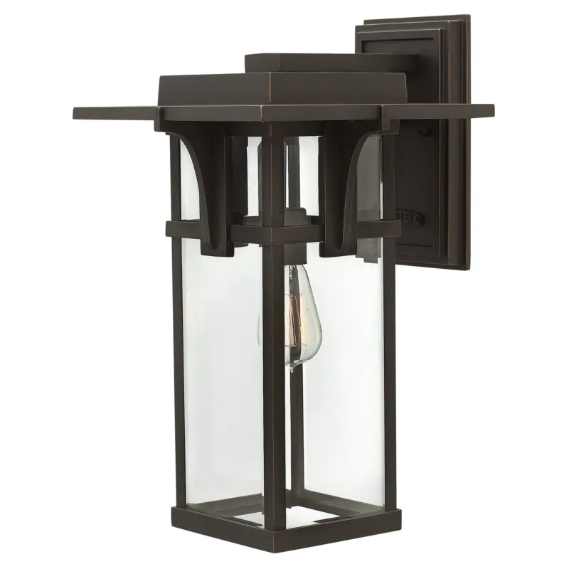 Zamów teraz Lampa ścienna Kinkiet zewnętrzny Elstead Lighting Manhattan HK-MANHATTAN2-L IP44 1xE27 Aluminium Brązowy