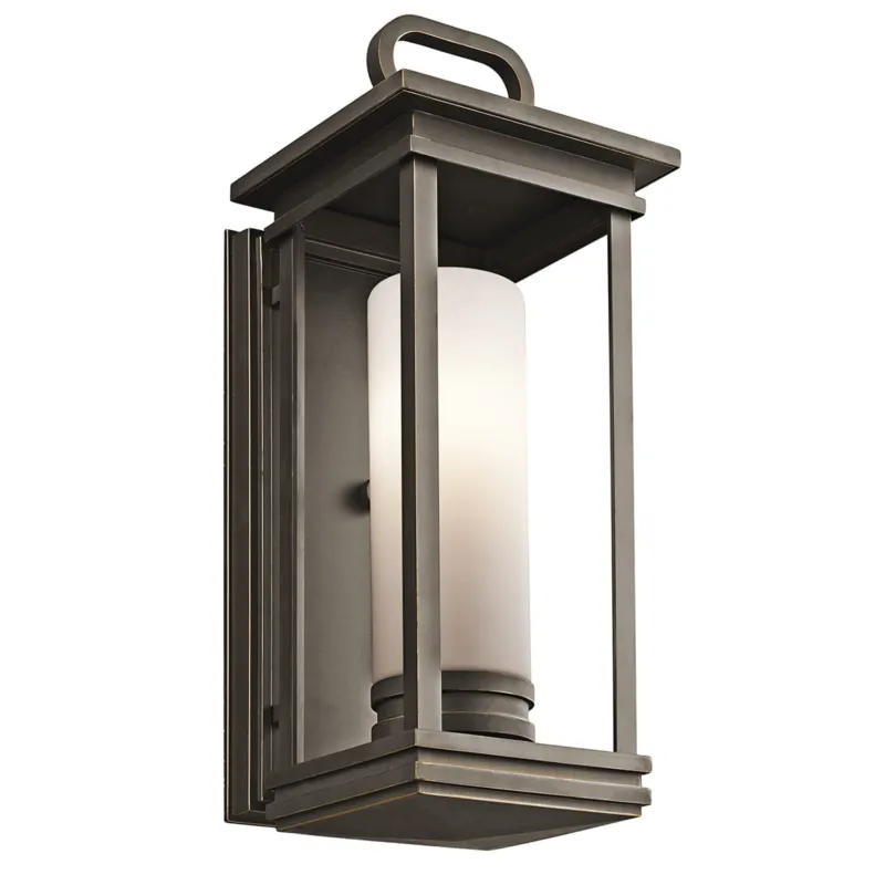 Lampa ścienna Kinkiet zewnętrzny Elstead Lighting South Hope KL-SOUTH-HOPE-M IP44 1xE27 Szkło Brązowy Łatwy zwrot