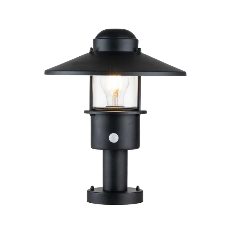 Tylko do końca tygodnia Latarnia cokołowa z czujnikiem PIR Klampenborg KLAMPENBORG-PED-PIR-BK Elstead Lighting 1x60 W E27 Czarny
