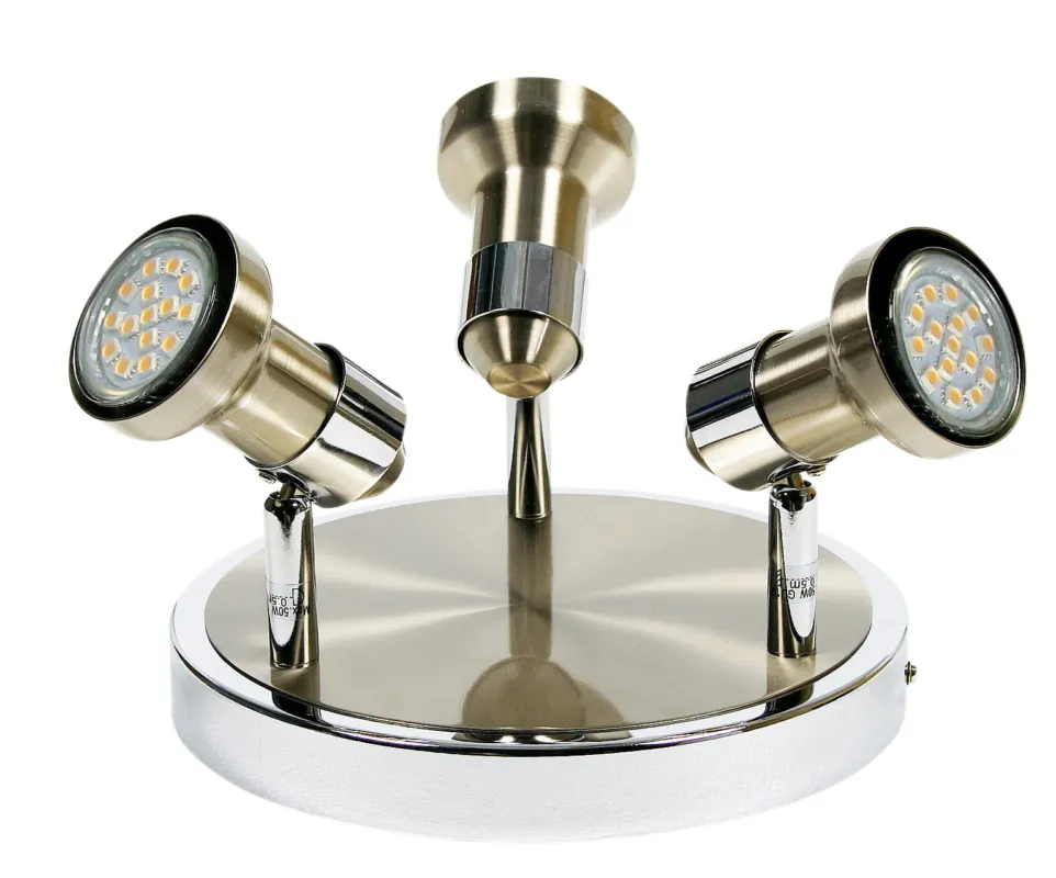 Lampa sufitowa Candellux Arkon satynowy nikiel z chromem 3×GU10 Oferta limitowana