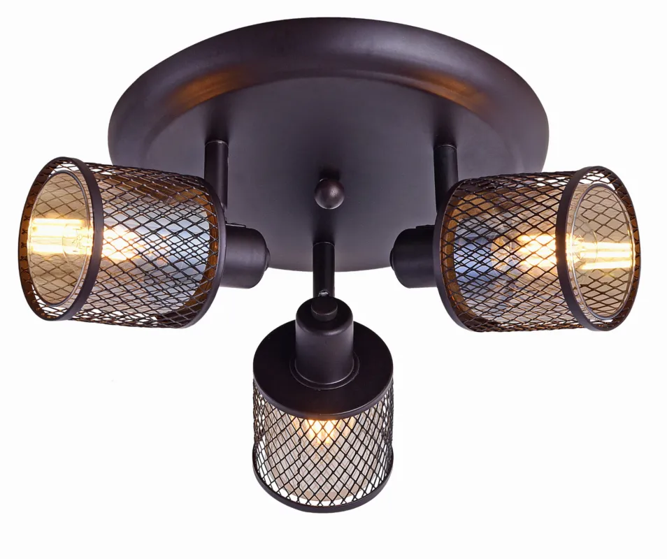 Lampa sufitowa Candellux Canabera kawowe złoto z bursztynowym kloszem 3×E14 Nowy