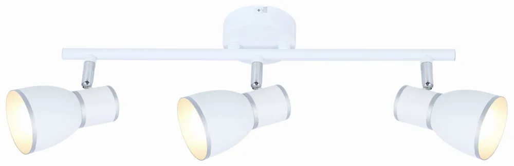 Lampa sufitowa Candellux Fido biała z chromem listwa 3×E14 Premium