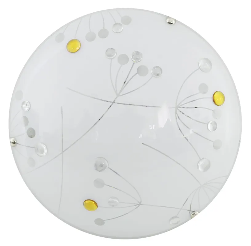 Hit sprzedaży Lampa sufitowa Candellux Floral biała z bursztynowymi kryształkami LED