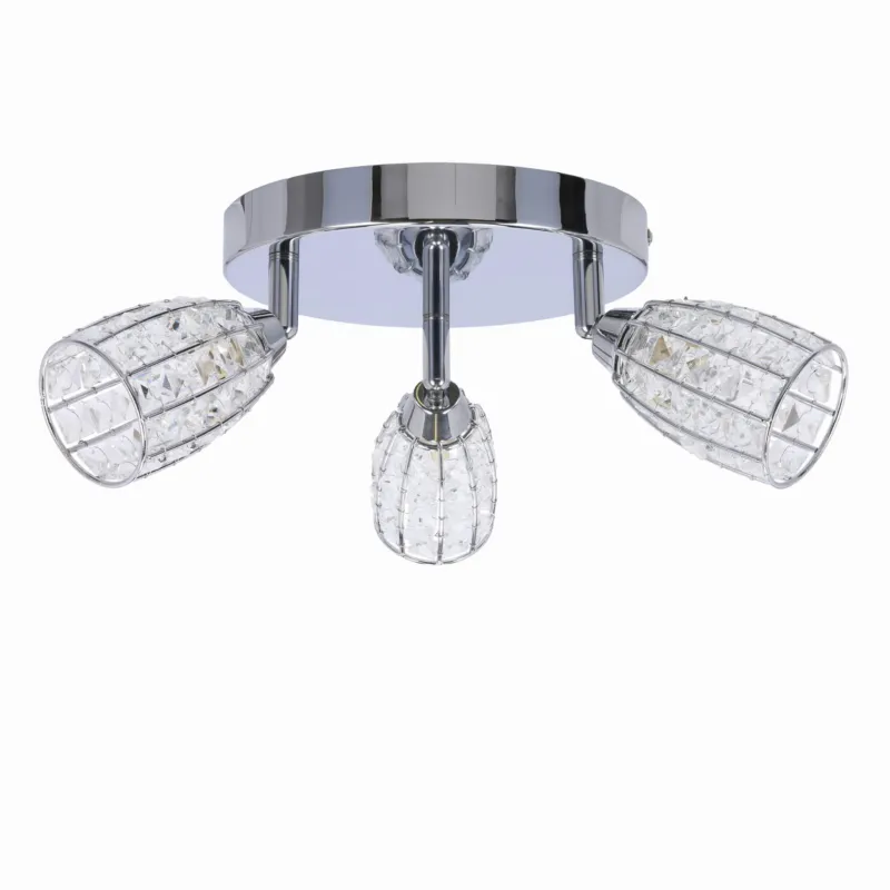 Lampa sufitowa Candellux Shiba chromowa z bezbarwnym kloszem 3×G9 Tani