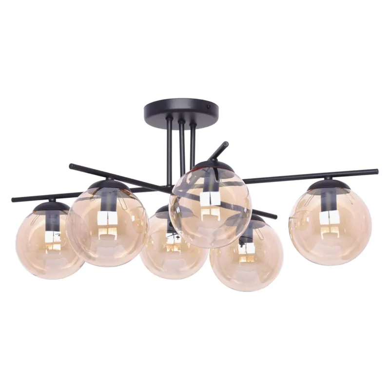 Lampa sufitowa DELTA K-5162 Bursztynowy, czarny 6 źr., E14, 10W LED - Kaja Wybór klientów