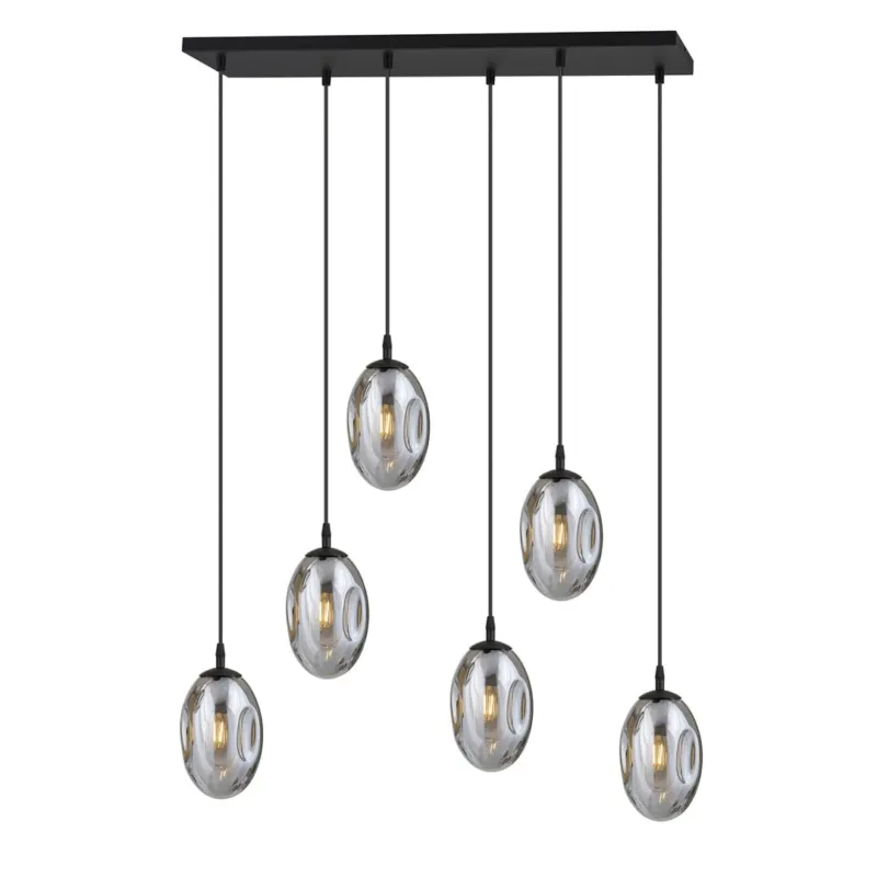Lampa sufitowa Emibig Astral 6 czarna z grafitowym kloszem 6×E14 Ekspresowa dostawa