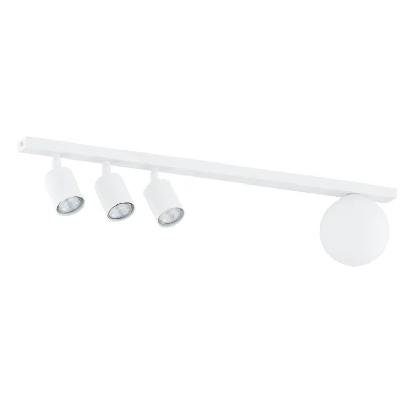 Wyprzedaż Lampa sufitowa Emibig Baster 4 czarna z białym kloszem 2×GU10 2×E14