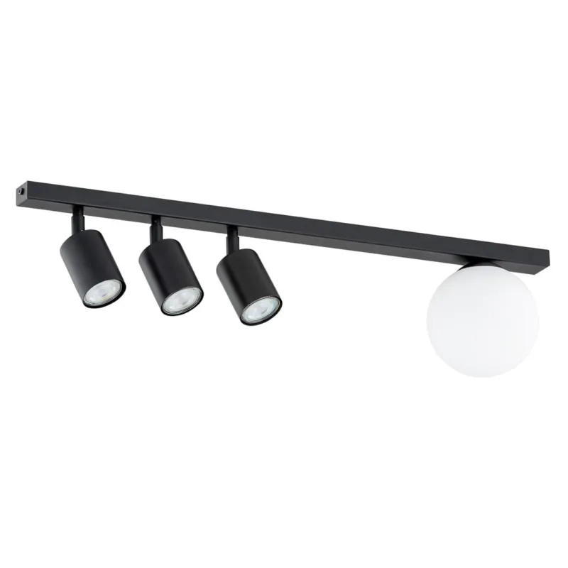 Wysoka jakość Lampa sufitowa Emibig Baster 4 czarna z białym kloszem 2×GU10+2×E14