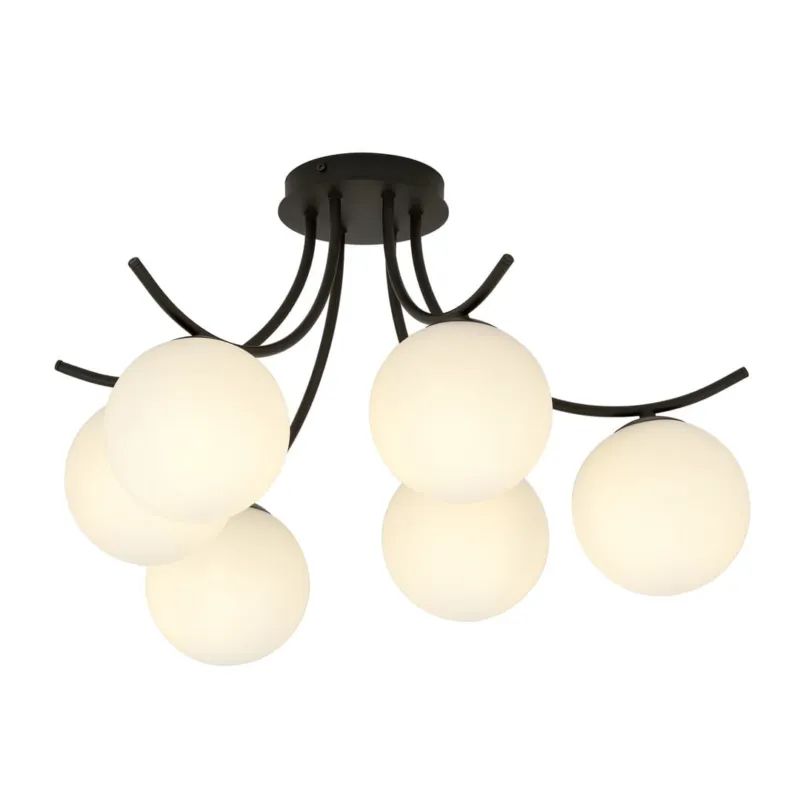 Oferta Lampa sufitowa Emibig Boston czarna z białym kloszem 6×E14