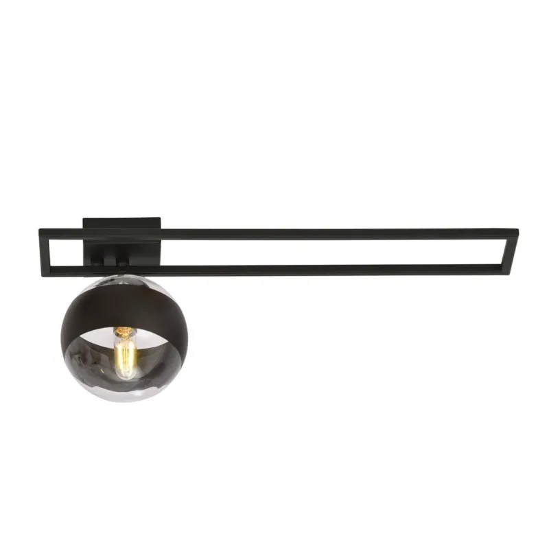 Najlepsza cena Lampa sufitowa Emibig Imago 1C czarna z transparentnym kloszem 1×E14