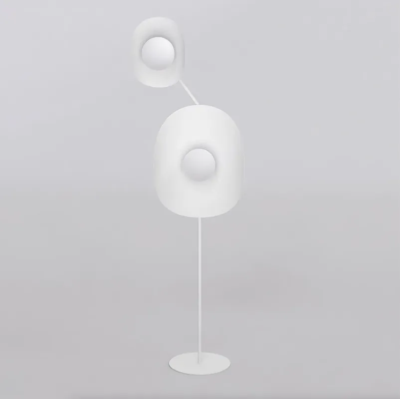 Lampa podłogowa Emibig Delulu LP2 biała z białym kloszem 2×G9 Tani