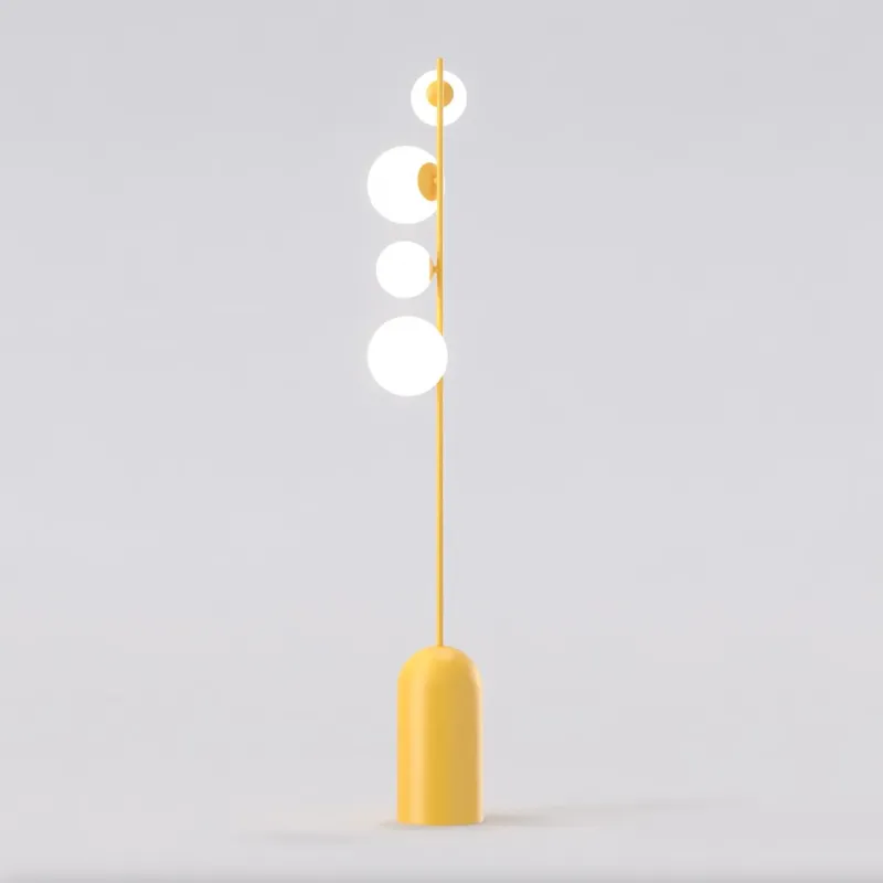 Ograniczona ilość Lampa podłogowa Emibig Etno pomarańczowa z białym kloszem 4×G9