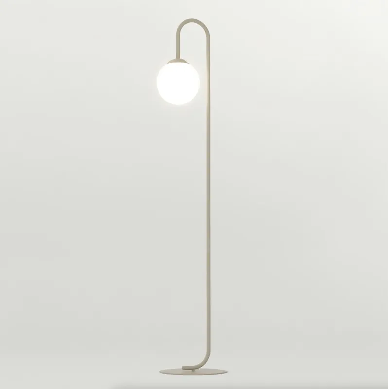 Wysoka jakość Lampa podłogowa Emibig Flor mokka z białym kloszem 1×E14