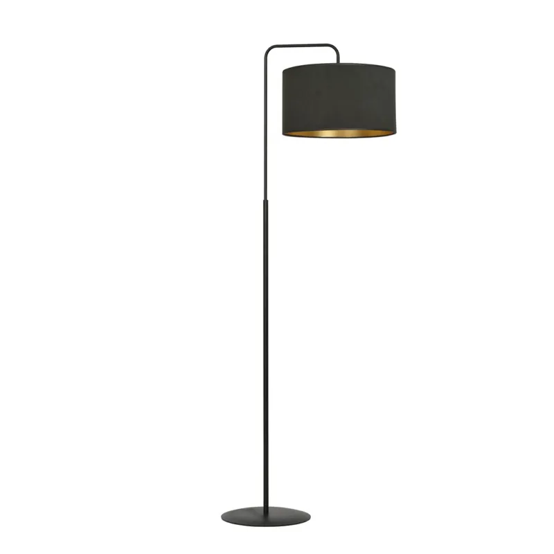 Bezpieczne zakupy Lampa podłogowa Emibig Hilde czarna z czarnym abażurem 1×E27